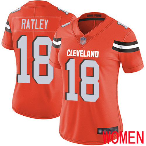 Cleveland Browns Damion Ratley Women Orange Limited Jersey 18 NFL Football Alternate Vapor Untouchable